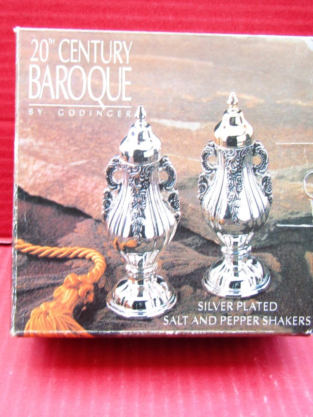 SILVER-PLATED GODINGER SALT & PEPPER SHAKER SET 20th CENTURY BAROQUE 5093